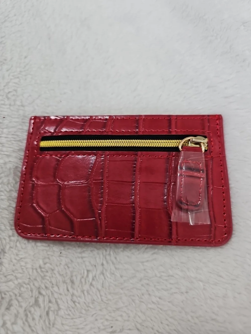 B-Low The Belt Red Croc Card Case Zip Wallet NWT